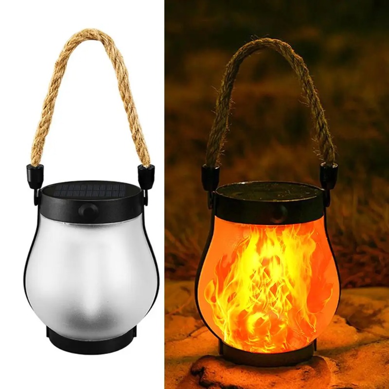 Solar Lantern Hanging - مصباح شمسي بتأثير اللهب قابل لإعادة