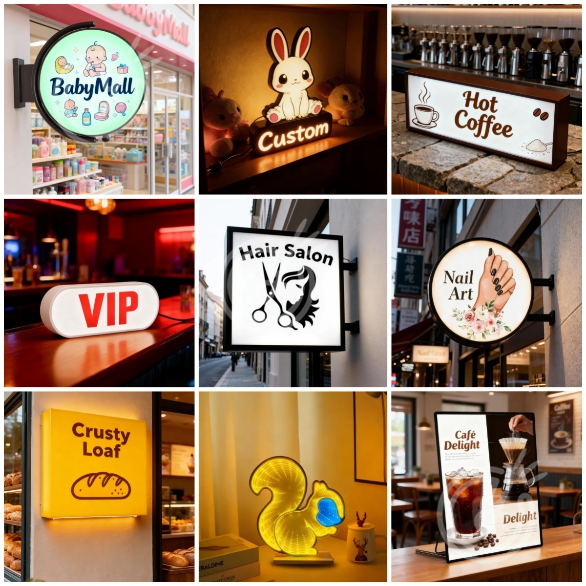 Outdoor Lighting Logo - لافتات أكريليك مخصصة، حروف مضيئة LED،