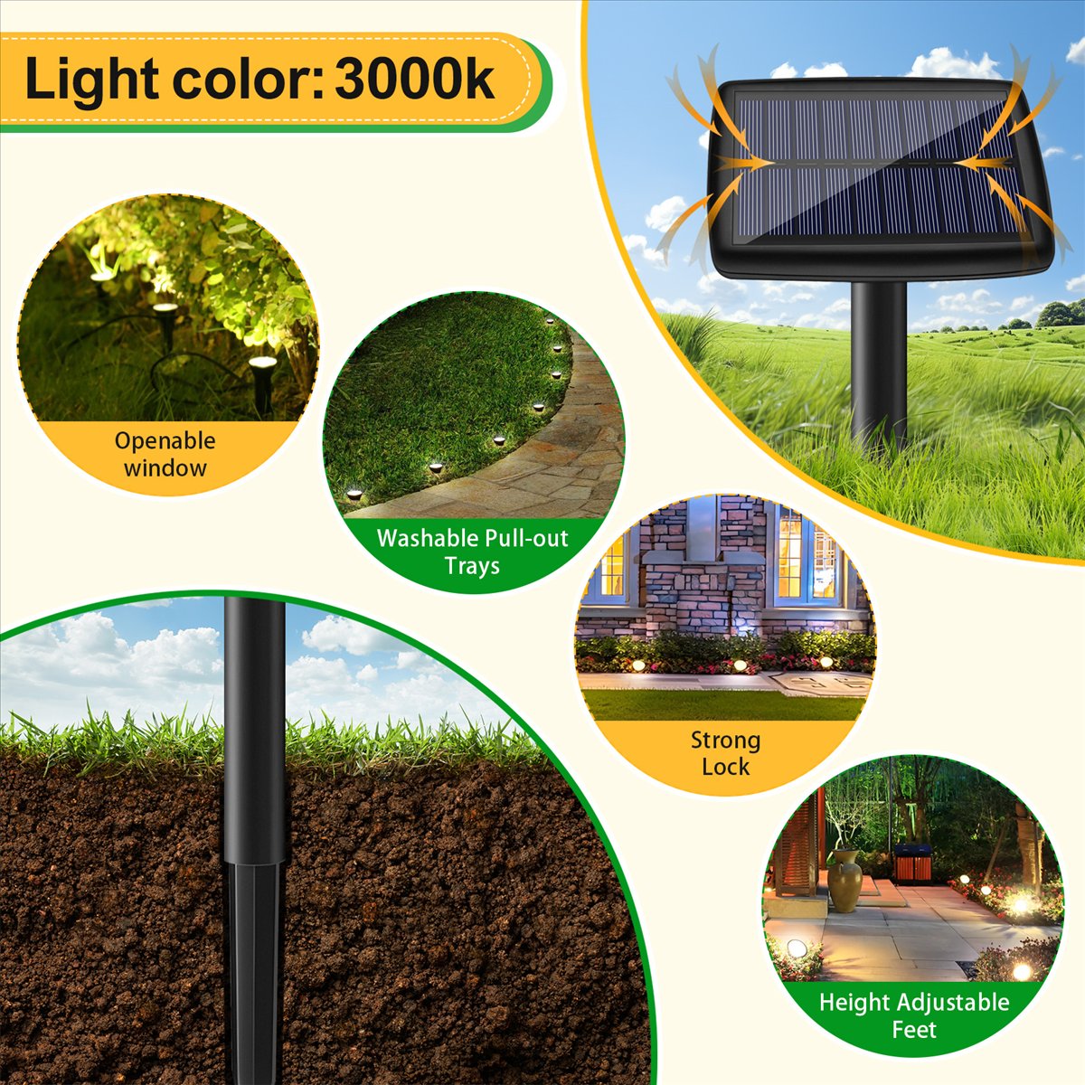 Solar Path Light - Y17A 10 في 1 أضواء شمسية