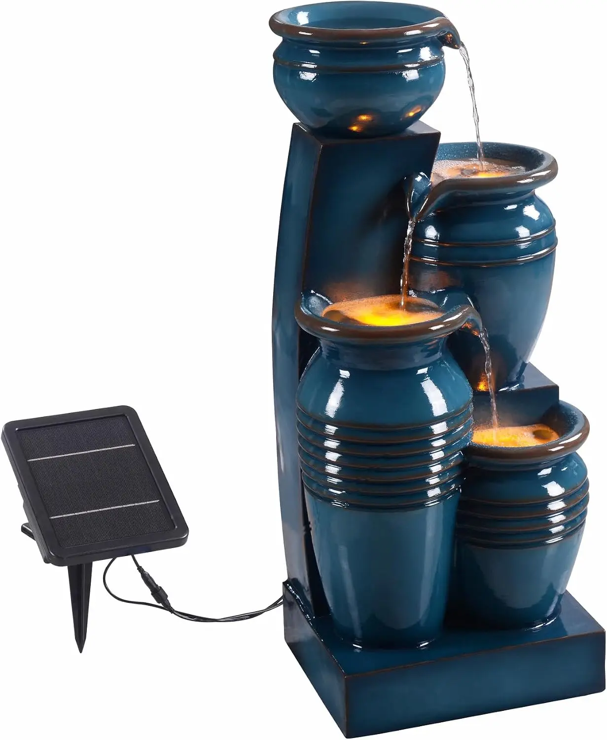 Outdoor Lighting Company - نافورة مياه شمسية متدرجة بأربع طبقات