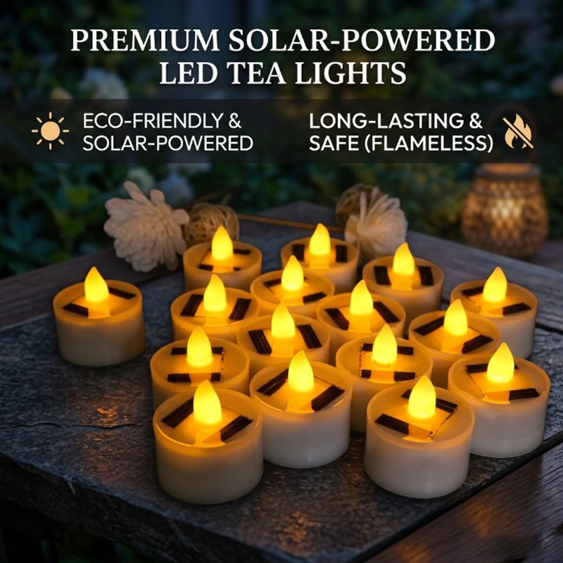 Outdoor Lighting Dusk To Dawn - شموع LED شمسية بدون لهب، مقاومة
