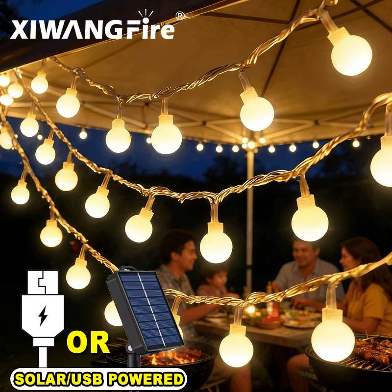 أضواء خيطية تعمل بالطاقة الشمس - مراجعة Outdoor Lighting For Backyard وسعره
