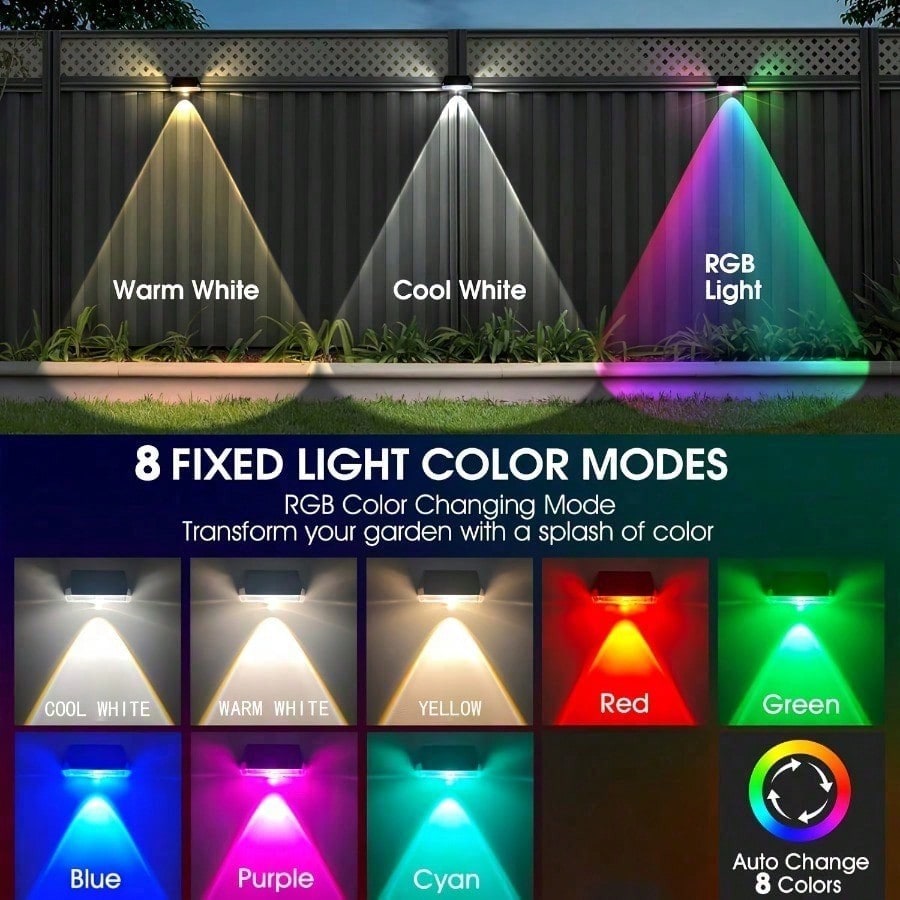 4 قطع من أضواء السياج الشمسية  - مراجعة Outdoor Lighting For Fence وسعره