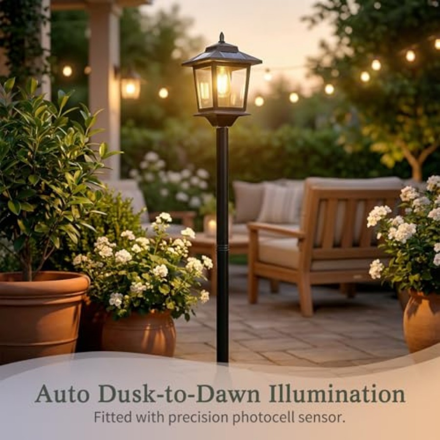 أضواء شمسية خارجية للأعمدة، مج - مراجعة Outdoor Lighting Dusk To Dawn وسعره