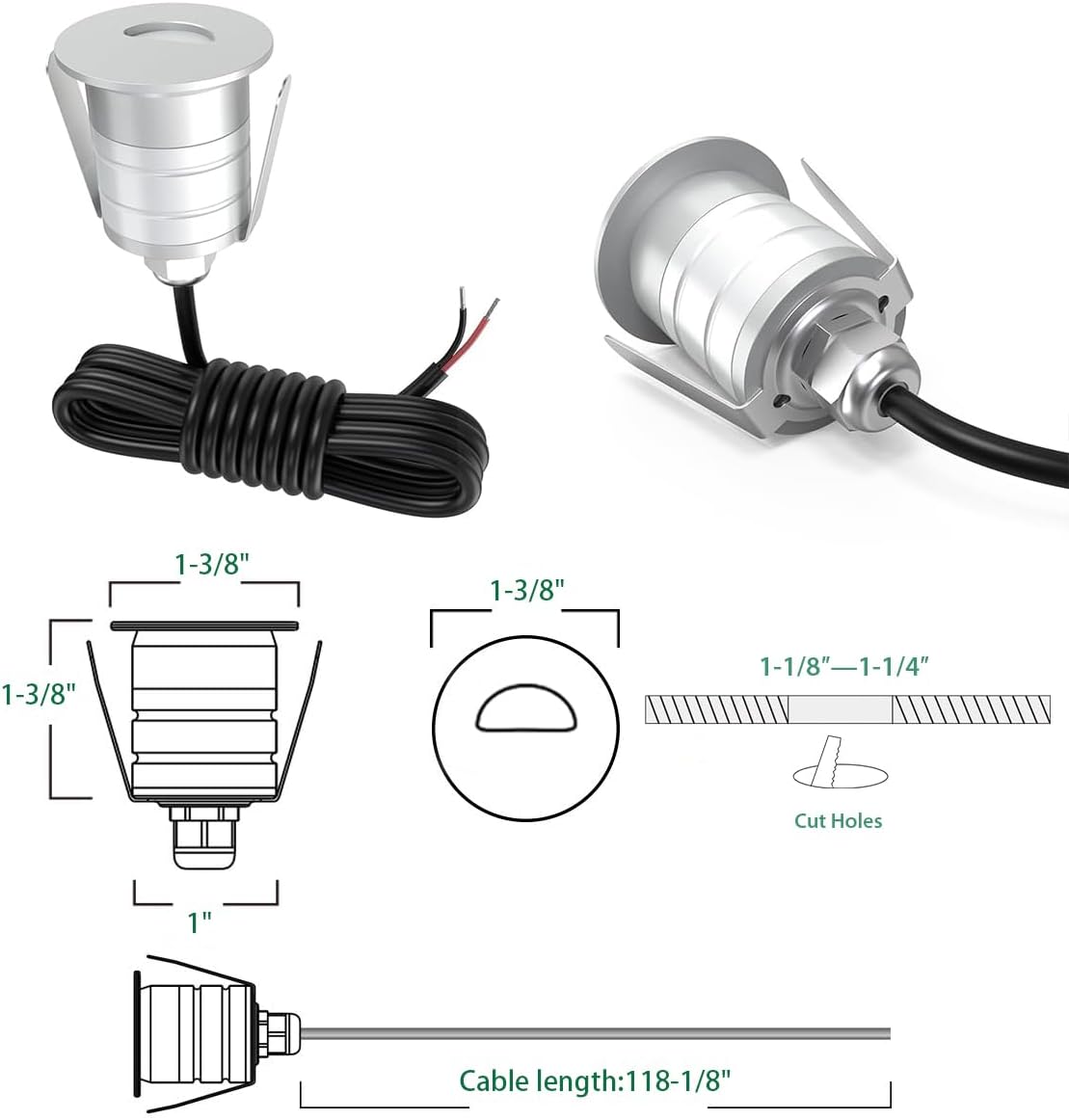 راحة LED خطوة ضوء 1 واط 10 عبو - مراجعة Ground Light Recessed وسعره