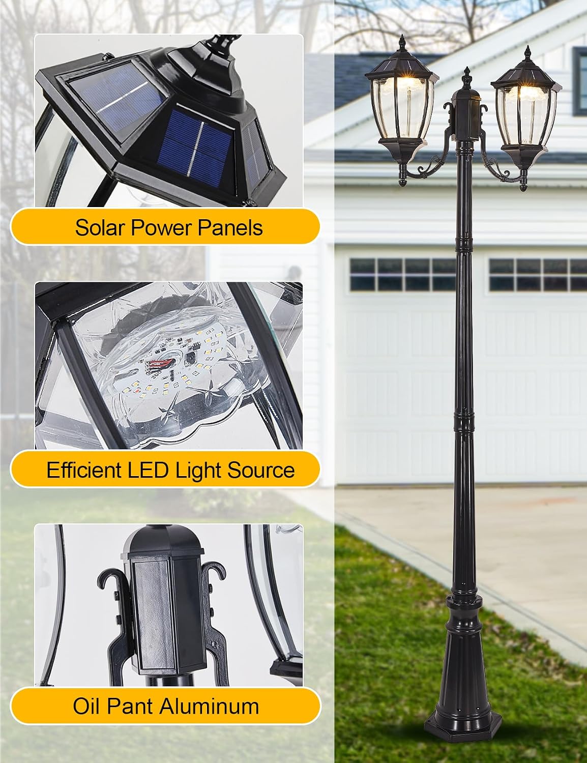 مصابيح عمودية شمسية خارجية مزو - مراجعة Outdoor Lighting Dusk To Dawn وسعره