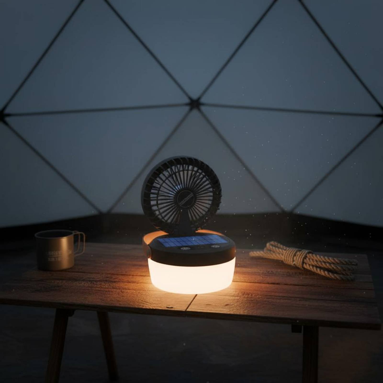 مروحة تخييم تعمل بالطاقة الشمس - مراجعة Solar Lantern Hanging وسعره