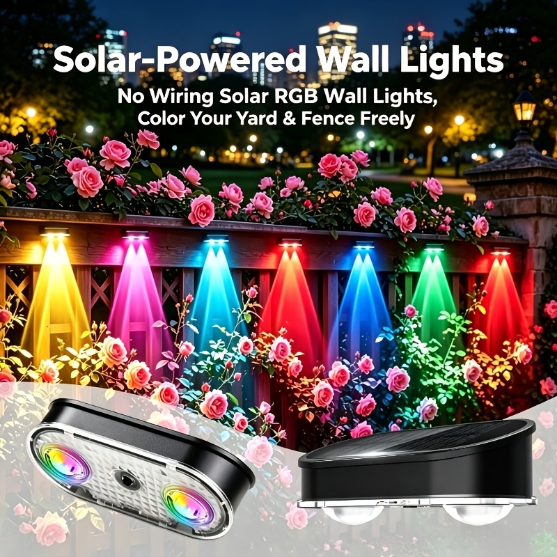 مصباح سياج شمسي RGB بدرجة حماي - مراجعة Outdoor Lighting Dusk To Dawn وسعره