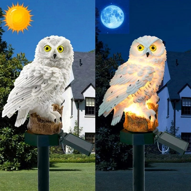 تمثال بومة يعمل بالطاقة الشمسي - مراجعة Outdoor Lighting For Backyard وسعره