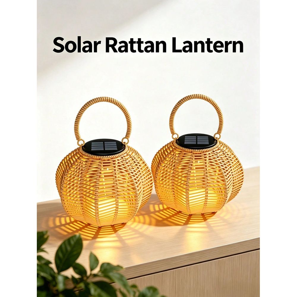 مصباح شمسي من الروطان للديكور  - مراجعة Solar Lantern Hanging وسعره