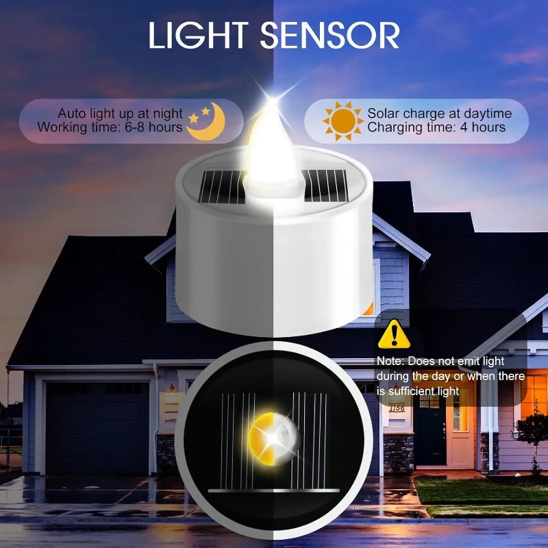 شموع LED شمسية بدون لهب، مقاوم - مراجعة Outdoor Lighting Dusk To Dawn وسعره
