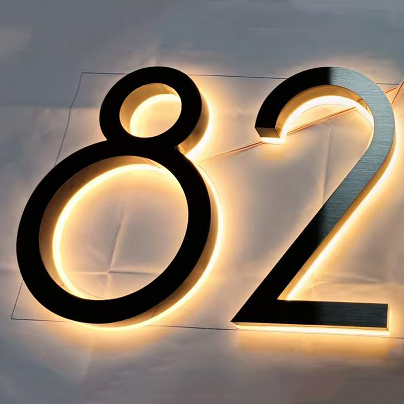 معدن ثلاثية الأبعاد LED رقم ال - مراجعة Outdoor Lighting Logo وسعره
